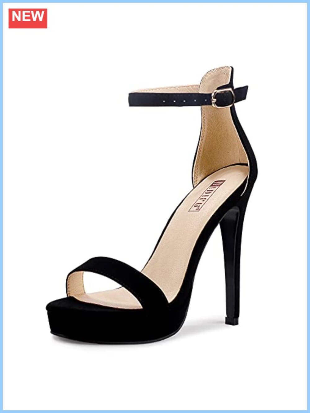 5 Inch Stiletto Heel Platform Sandals with Ankle Strap